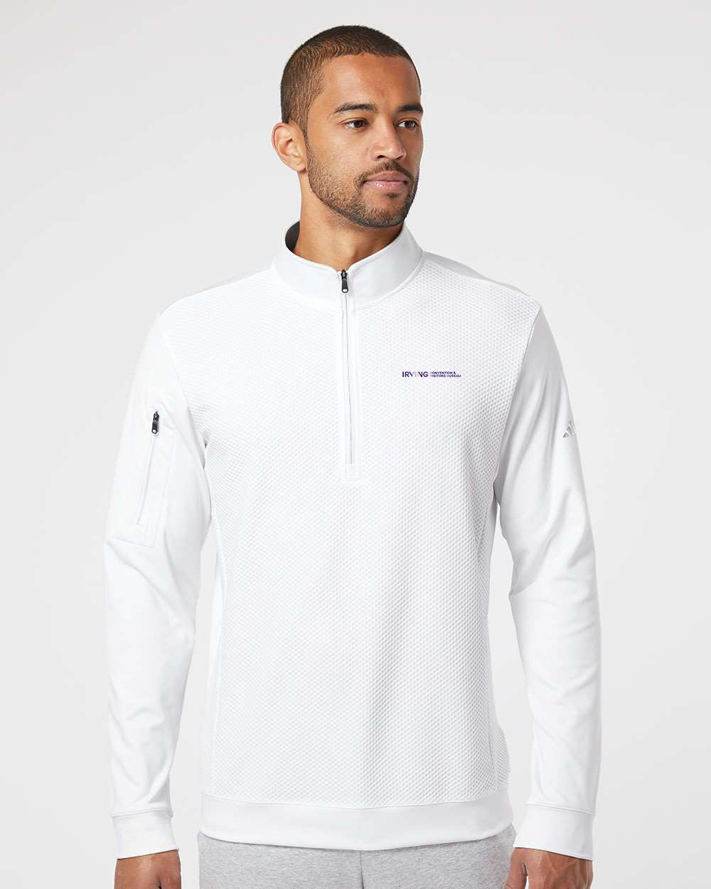Adidas Men's Textured Quarter-Zip Pullover