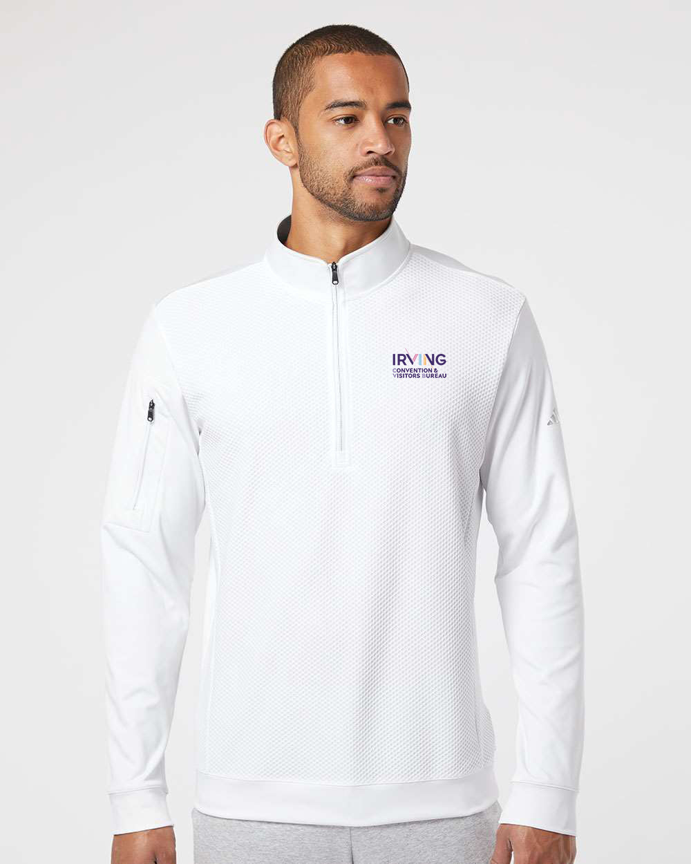 Adidas Men's Textured Quarter-Zip Pullover